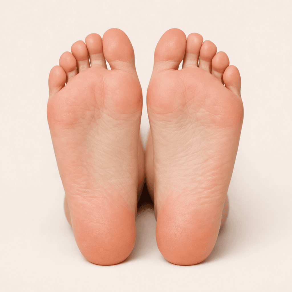 Foot bottom view example - both soles of feet