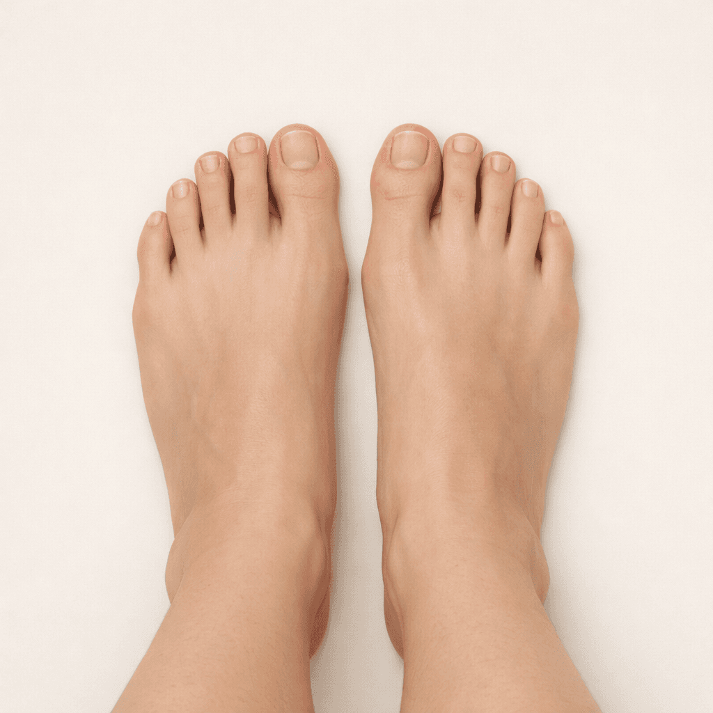 Foot top view example - both feet from above